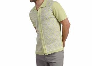 NEW EIGHT X diamond weave knit polo shirt in green